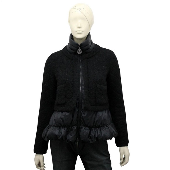 Auth Moncler Gaufre Giubbotto real down feathers wool stylish classy warm jacket - Picture 4 of 14